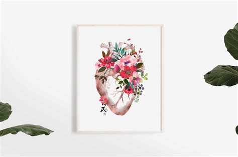 Heart Anatomy Print Heart Anatomy Poster Anatomical Heart | Etsy