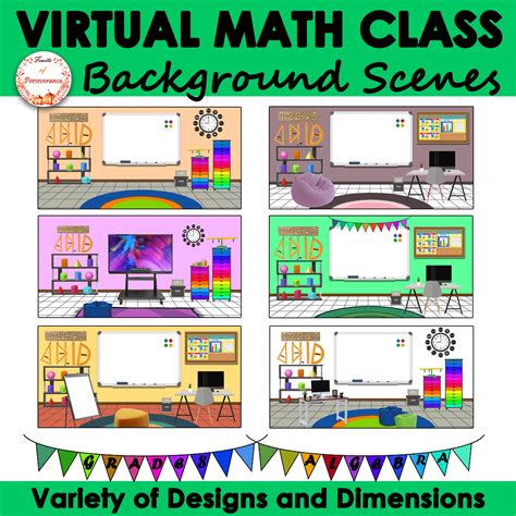 Virtual Math Classroom Background Scenes | School Rooms Clipart | Made ...