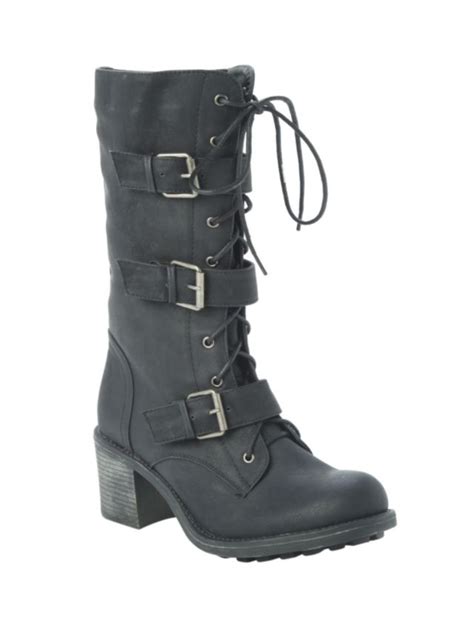 Black Three Buckle Strap Combat Boot Hot Topic Tall Combat Boots