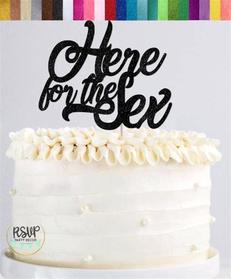 Here For The Sex Cake Topper Funny Gender Reveal Cake Topper Gender Reveal Party Decorations