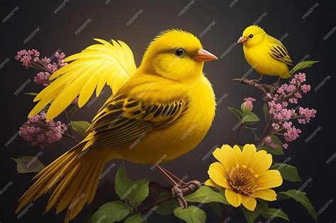 Premium AI Image | Colorful birds with flower