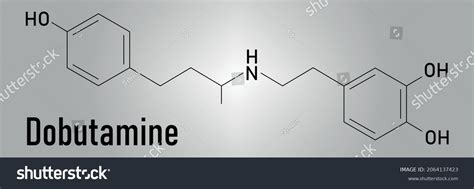 Dobutamine Sympathomimetic Drug Molecule Skeletal Formula Stock Vector