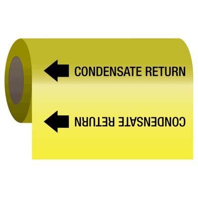 Self Adhesive Pipe Markers On A Roll Condensate Return Seton