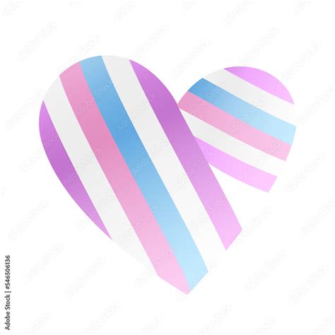 Ribbon In The Colors Of The Bigender Pride Flag In The Shape Of A Heart