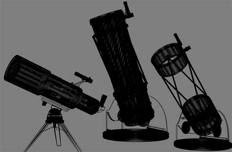 3d Model Of Telescopes Refractor Reflector