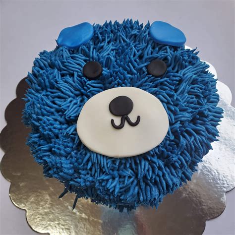 blue teddy bear cake - Angela's Bakery