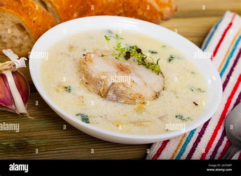 Traditional Scottish Cullen Skink Soup With Smoked Haddock And