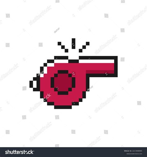 Referee Whistle Icon Pixel Art Design Stock Vector Royalty Free