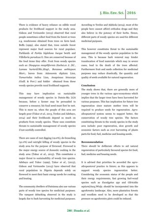 Population Structure And Threats To Sustainable Management Of Woody