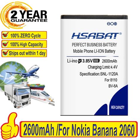 100 Original Hsabat 2600mah Bv 6a Battery For Nokia Banana 2060 3060