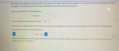 Solved Two Suppliers Manufacture A Plastic Gear Used In A Chegg