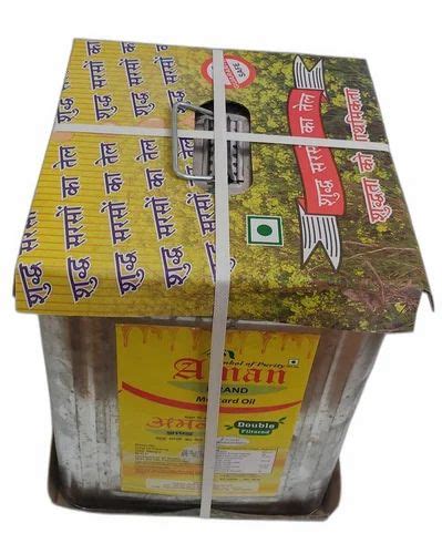 Double Filtered Mono Saturated L Organic Mustard Oil Tin Packaging