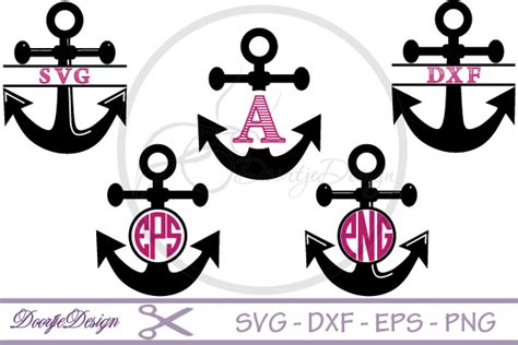 Anchor Monogram Svg Files 42525 Monograms Design Bundles