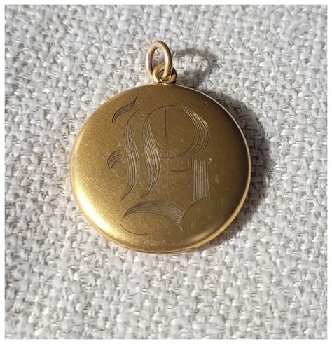 Edwardian Gold Filled Paste Locket With B Engraving Chelsea Antiques