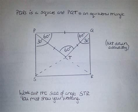 problem solving - How do you work out the angle in this square ...