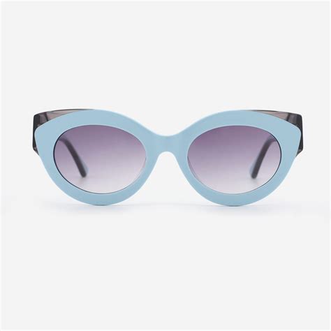 Cat Eye Lamination Full Rim Acetate Female Sunglasses 23a8018