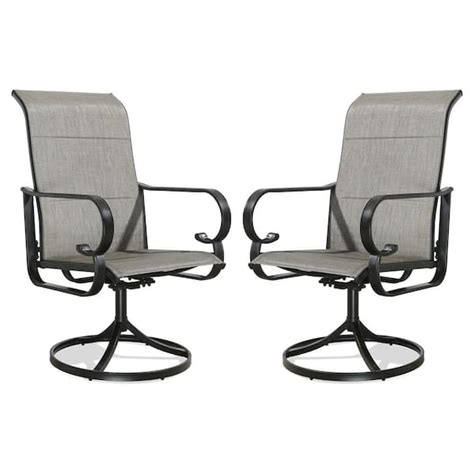 ULAX FURNITURE Swivel Padded Sling Outdoor Dining Chair Set Of 2 HD