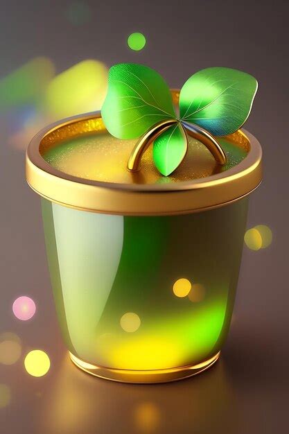 Premium Photo Lucky Shamrocks With Golden Bokeh Glitter Pot Of Gold