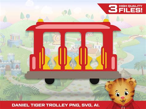 Layered Daniel Tiger Trolley SVG, PNG, AI File. Layered & Easy to Print - Etsy