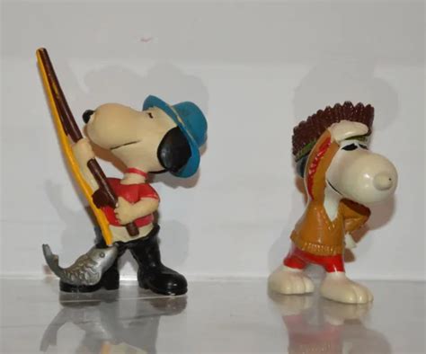 Lot 2 Ancienne Figurine Pvc Vintage Snoopy Peanuts Bd 80s Eur 999