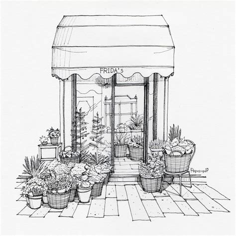 Flower Shop Drawing At Explore Collection Of Flower Shop Drawing