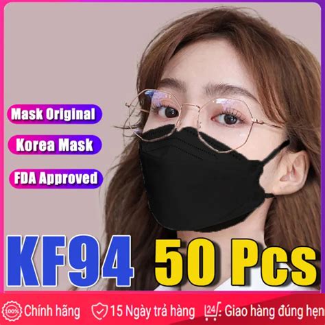 MENTEE 50pcs Kf94 Face Mask Fiber 4 Layer Non Woven Protection Filter