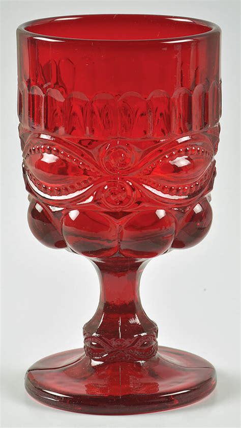 Eye Winker Red Water Goblet By Mosser Ohio Replacements Ltd