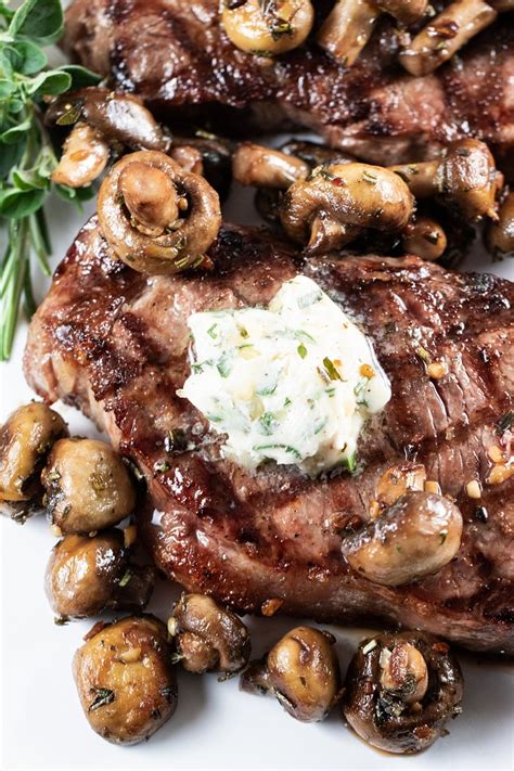 Grilled Steak with Garlic Butter Mushrooms - BBQing with the Nolands