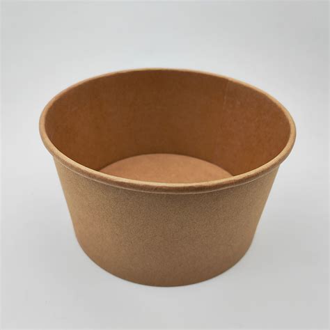 Eco Friendly Brown Kraft Paper Salad Bowl With Pet Lid China Paper