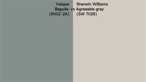 Valspar Beguile 5002 2A Vs Sherwin Williams Agreeable Gray SW 7029