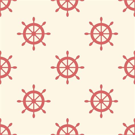 Premium Vector Nautical Seamless Pattern With Geometric Ship Wheels