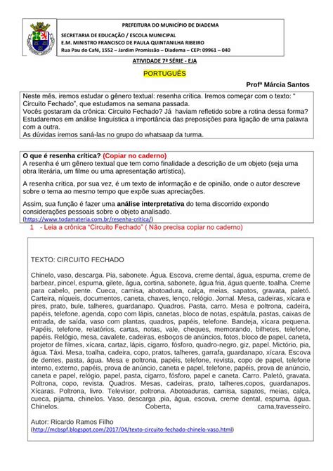 Pdf Neste M S Iremos Estudar O G Nero Textual Resenha Educacao