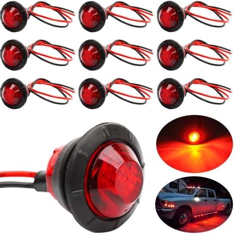 10 Pcs 3 4 Ronde Feux De Gabarit Led Led Arrière Avant Indicateur 24V