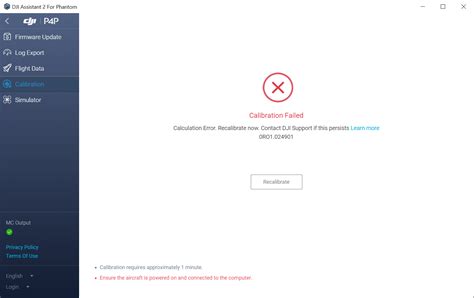 "Calibration Failed" in DJI Assistant 2 in Windows 10 for Phantom 4 Pro ...