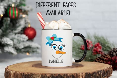 Snowman Face Mug Personalized Hot Chocolate Mugs Funny Coffee Mugs