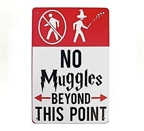 Harry Potter No Muggles Beyond This Point Vintage Style Metal Bar Sign