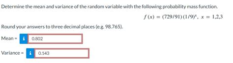 Answered Determine The Mean And Variance Of The Bartleby