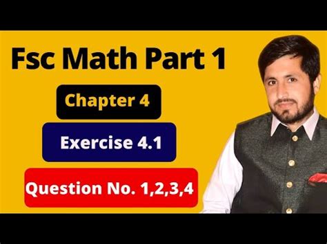 11th Class Math Chapter No 4 Exercise 4 1 Question No 1 2 3 4