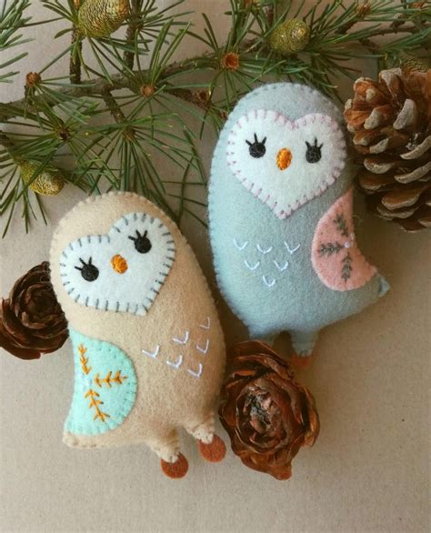 Felt PDF Sewing Pattern Cute Owl Ornament Christmas Ornament Easy