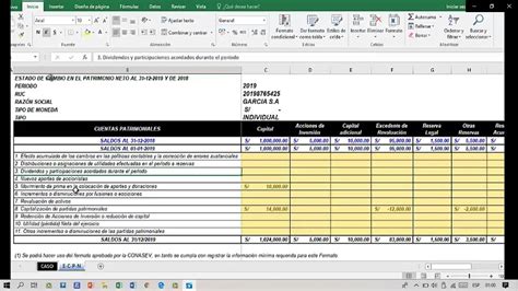Llenado Del Estado De Cambio En El Patrimonio Neto 2020 YouTube