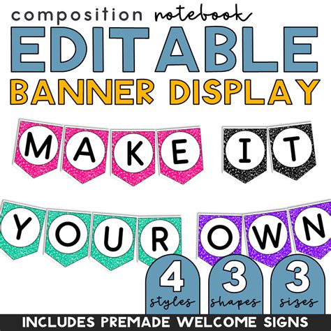 editable display banners  classrooms  printable