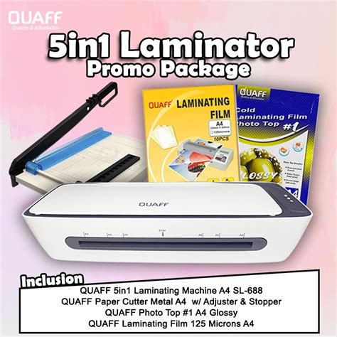 Quaff Sl Laminator A Size Hot And Cold Laminating Machine W Paper