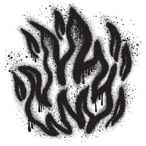 Spray Painted Graffiti Fire Flame Sprayed Isolated With A White