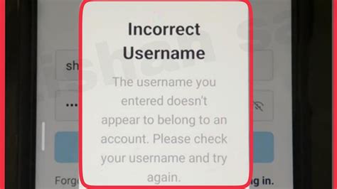 Instagram Fix Incorrect Username The Username You Entered Doesn T