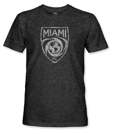 Miami Fc Mono Badge Vintage Triblend T Shirt Black 1863 Football