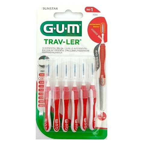 Gum cepillo interdental trav ler 1314 cilíndrico ultrafino 0 6mm