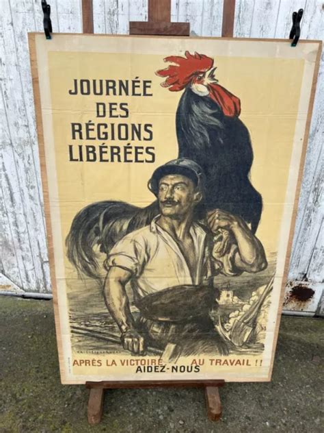 Affiche Propagande Wwi Guerre R Gions Lib R E Travail Auguste Leroux