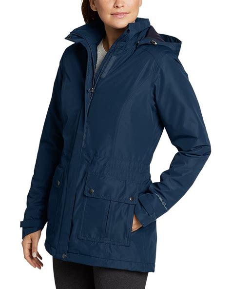 Womens Rainfoil Fleece Lined Parka Parka Women Hooded Raincoat