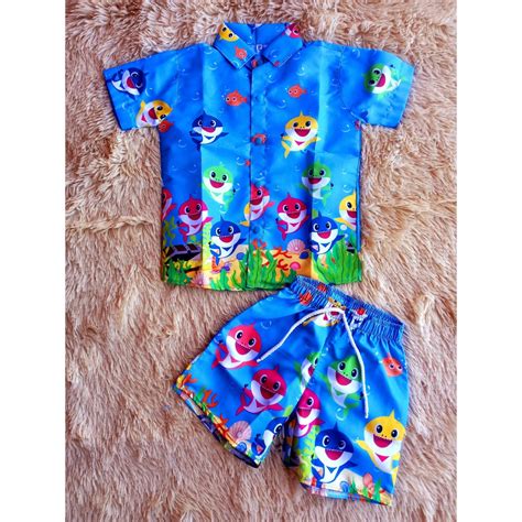 Conjunto Mauricinho Baby Shark Para Menino Shopee Brasil