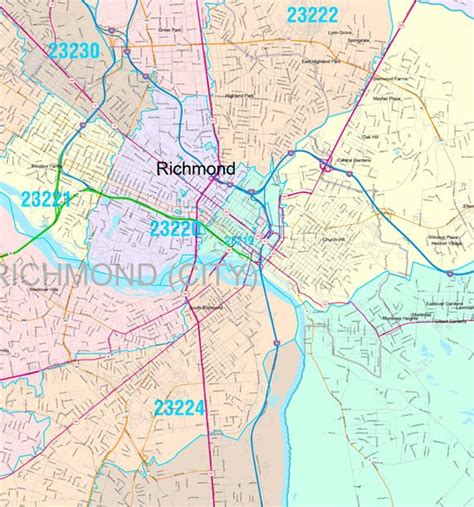 Richmond Virginia Zip Code Maps Red Line Worksheets Library